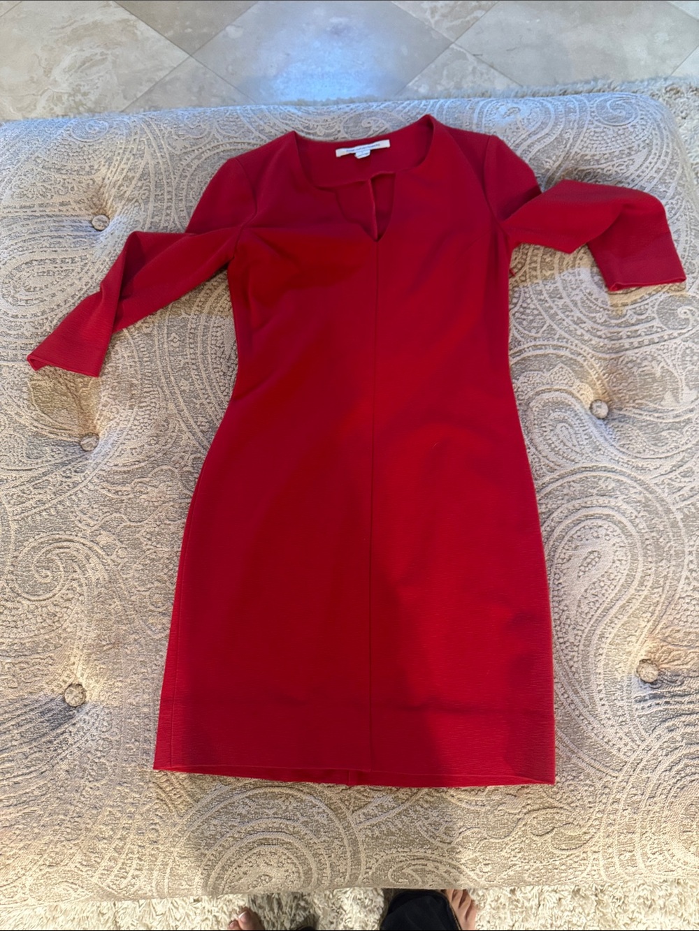 Diane Von Furstenberg Red Midi Sheath Dress